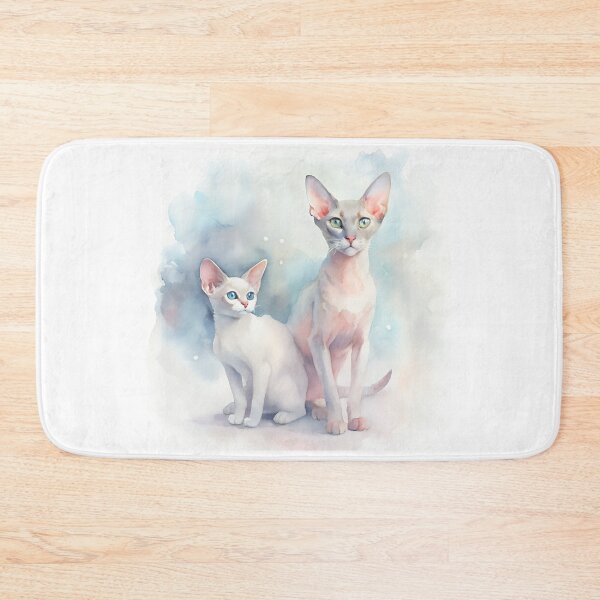 Item preview, Devon Rex Cat Duo | Elegant Watercolor Pet Portrait designed and sold by Michael van der Hoorn.
