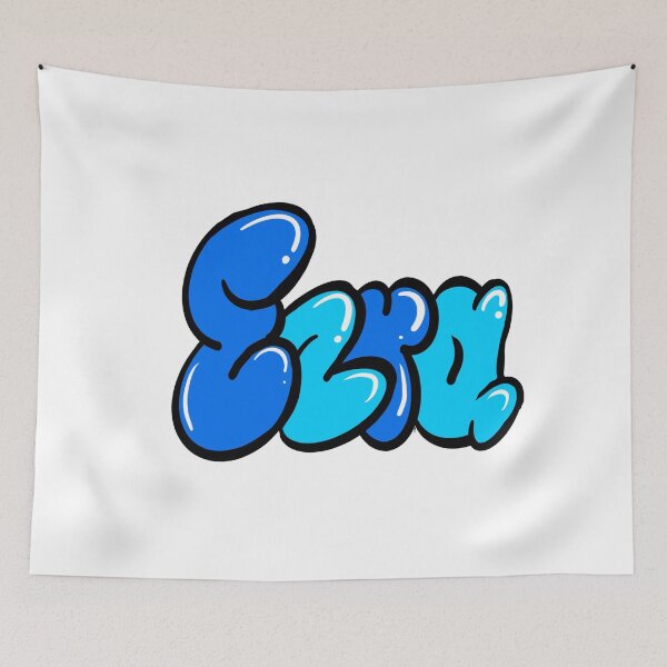 Item preview, Ezra name in blue graffiti calligraphy Top 10 best personalized gifts for boys Ezra designed and sold by Artonmytee.