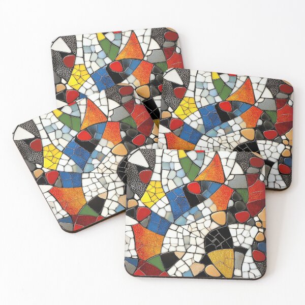 Item preview, Cubist-Inspired Colorful Glass Mosaic Pattern designed and sold by bAIryBarn.