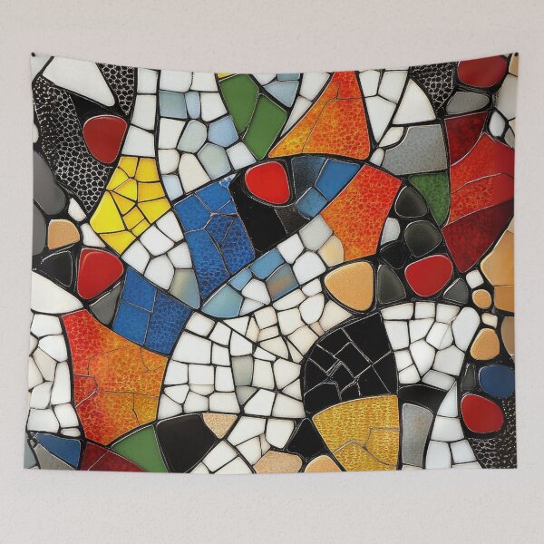 Item preview, Cubist-Inspired Colorful Glass Mosaic Pattern designed and sold by bAIryBarn.