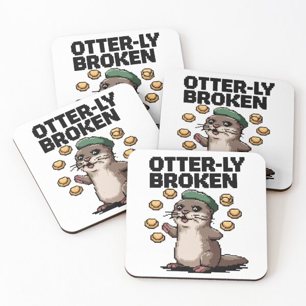 Item preview, Otterly Broke – Cute Pixel Art Otter with Coins designed and sold by NaturePixel.
