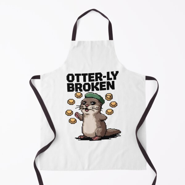 Item preview, Otterly Broke – Cute Pixel Art Otter with Coins designed and sold by NaturePixel.