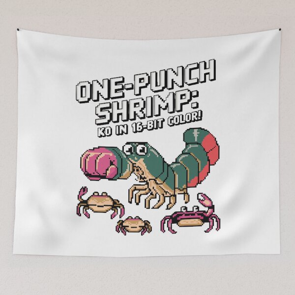 Item preview, One-Punch Shrimp – Funny Pixel Art Mantis Shrimp designed and sold by NaturePixel.