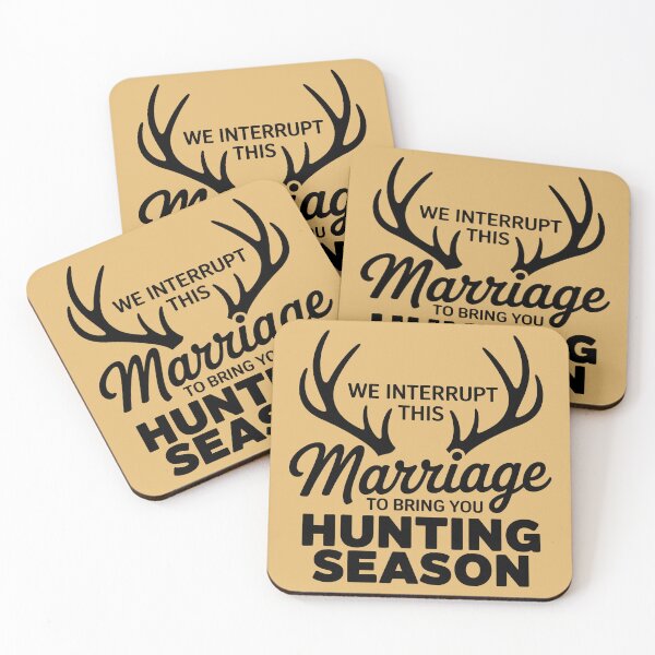 Item preview, Antlers with Marriage Interrupted Hunting Quote designed and sold by theartfulaspie.