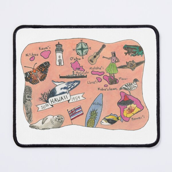 Item preview, Map of Hawaii - State Map designed and sold by Platinumfrog.