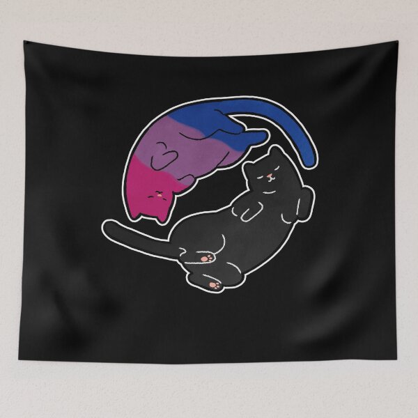 Item preview, Bisexual Cat Yin Yang LGBT Pride Flag designed and sold by Clara Hollins.