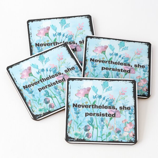Item preview, Copy of Nevertheless, she persisted blue floral with border  designed and sold by ClickATee Store .