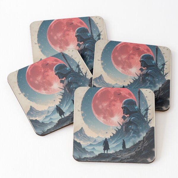 Item preview, Red Moon SciFi Star Wars Dark Galactic Art  designed and sold by ART ATTACK ZONE.