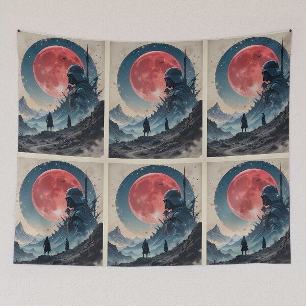 Item preview, Red Moon SciFi Star Wars Dark Galactic Art  designed and sold by ART ATTACK ZONE.