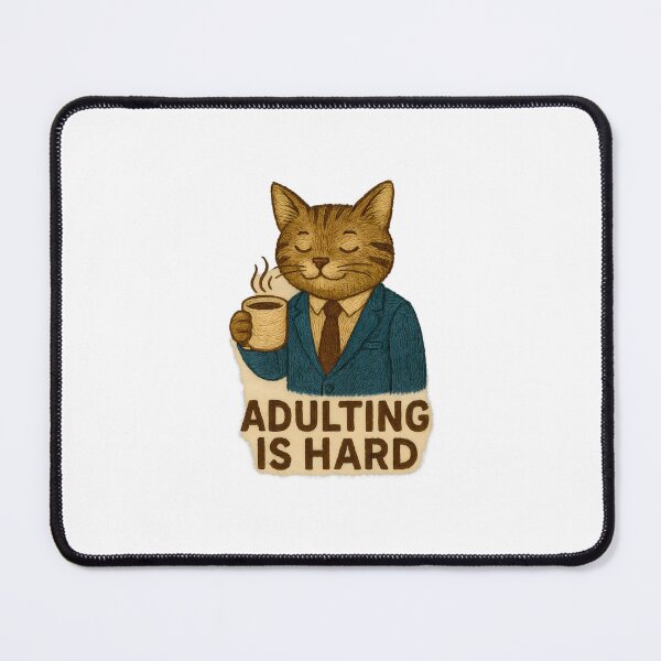 Item preview, Coffee Cat in Suit – Adulting Is Hard designed and sold by #Adulting Central.