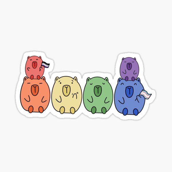 Item preview, LGBTQ Pride Capybaras designed and sold by The Loopy Duo.