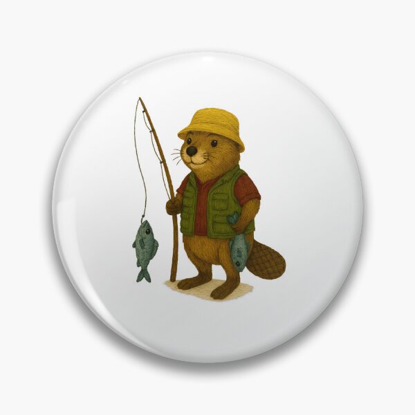 Item preview, Fishing Beaver with Fresh Catch designed and sold by #Adulting Central.