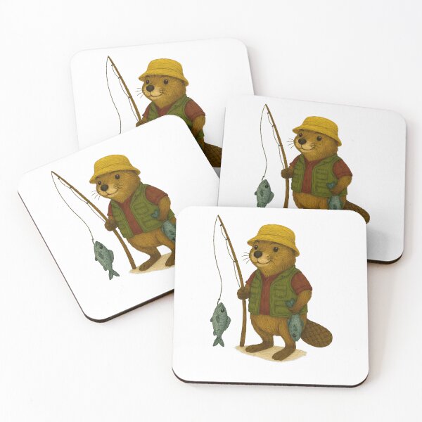 Item preview, Fishing Beaver with Fresh Catch designed and sold by #Adulting Central.
