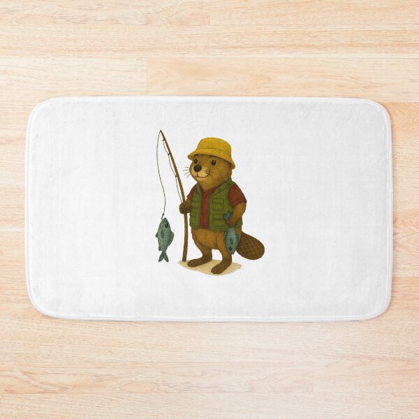 Item preview, Fishing Beaver with Fresh Catch designed and sold by #Adulting Central.