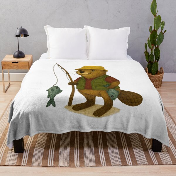 Item preview, Fishing Beaver with Fresh Catch designed and sold by #Adulting Central.