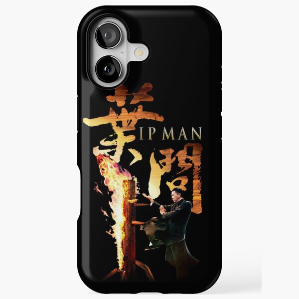 IP Man: Burning Wooden Dummy With Logo & Kanji iPhone Tough Case