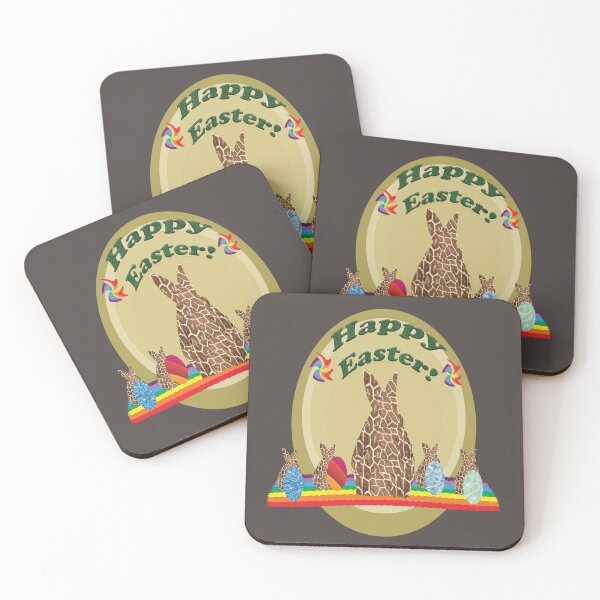 Item preview, Happy Easter-Giraffe Rabbits-Rainbow Blanket-Eggs designed and sold by PVTCreations.