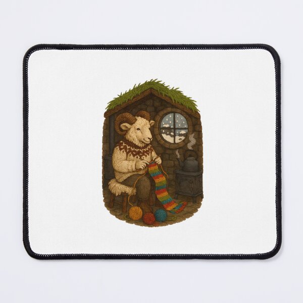 Item preview,  Icelandic Ram Knitting in Turf Cottage designed and sold by #Adulting Central.