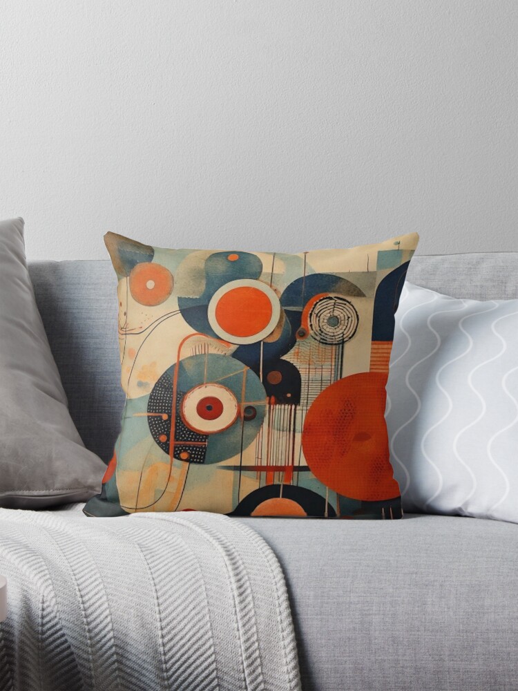 Thumbnail 1 of 4, Pillow, Mid Century Modern - Retro Abstract Texture - 50's Style - Modern designed and sold by CattlettArt.