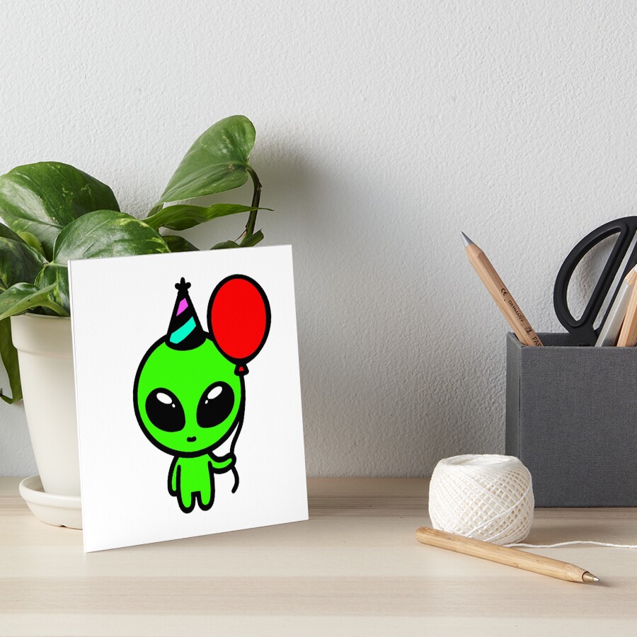 "Cute Alien Happy Birthday" Sticker for Sale by roswellboutique | Redbubble