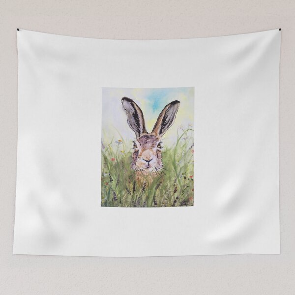 Item preview, Hare in Meadow designed and sold by Double Dutch Designs.