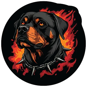 Artwork thumbnail, Fire Rottweiler by SquishyKitkat