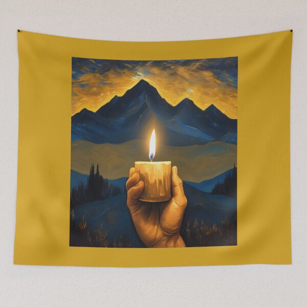 Item preview, "Illuminate Within: Hand Holding a Candle in Golden Light" designed and sold by Artisticanvas.