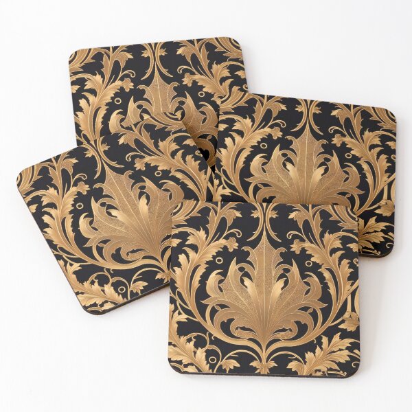Item preview, Black & Gold Art Nouveau Damask  designed and sold by DesignsByPrnces.
