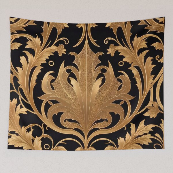 Item preview, Black & Gold Art Nouveau Damask  designed and sold by DesignsByPrnces.