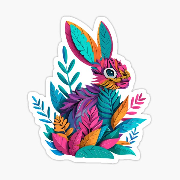Artikel-Vorschau von bunny out bunte Pflanzen - Bio Kaninchen vegan Natur, designt und verkauft von MaveArts.