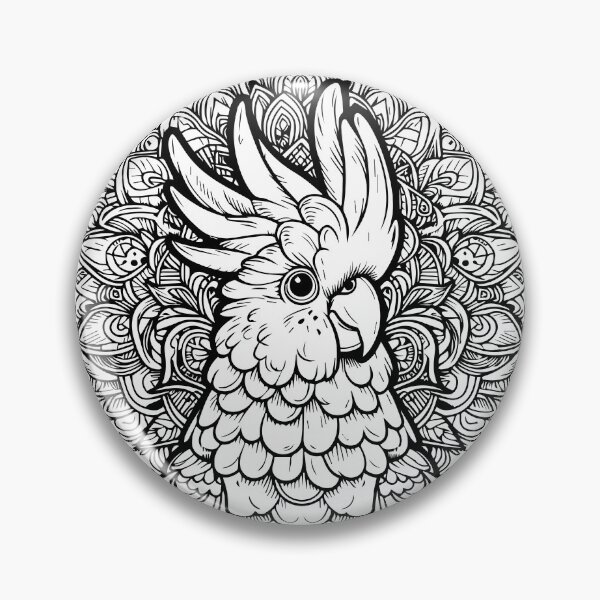 Artikelvorschau, Gelbhaubenkakadu Zen Doodle Lineal Art entworfen und verkauft von Aritxa.