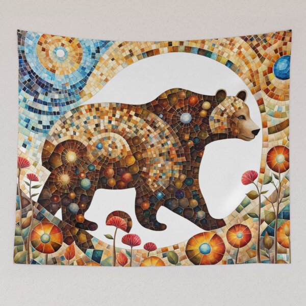 Item preview, Mosaic Brown Bear designed and sold by purplesensation.