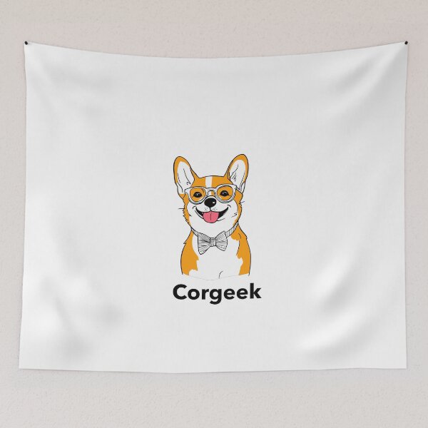 Item preview, Corgeek. Corgi dog T-shirt. Version 2. Goofy, weird and fun artwork by wonkydoodleink designed and sold by wonkydoodleink.