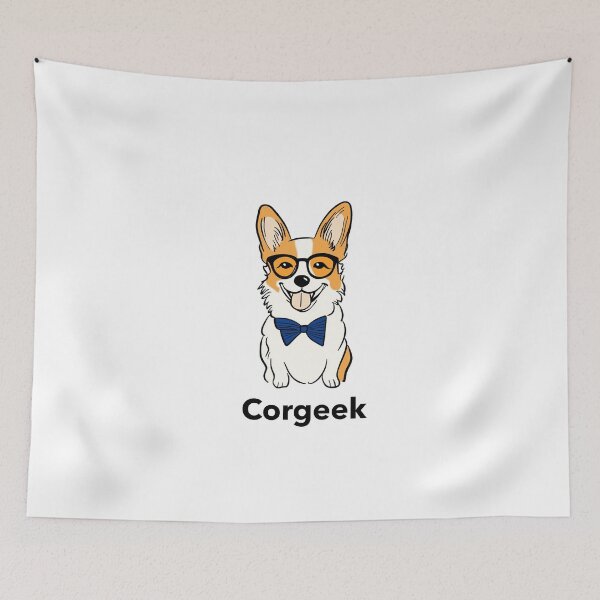 Item preview, Corgeek. Corgi dog T-shirt. Version 3. Goofy, weird and fun artwork by wonkydoodleink designed and sold by wonkydoodleink.