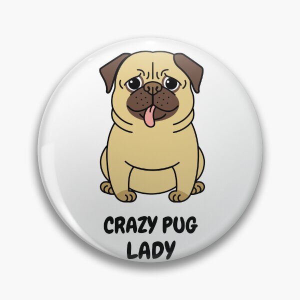 Item preview, Crazy Pug Lady. Pug dog T-shirt. Version 1. Goofy, weird and fun artwork by wonkydoodleink designed and sold by wonkydoodleink.