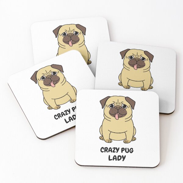 Item preview, Crazy Pug Lady. Pug dog T-shirt. Version 1. Goofy, weird and fun artwork by wonkydoodleink designed and sold by wonkydoodleink.