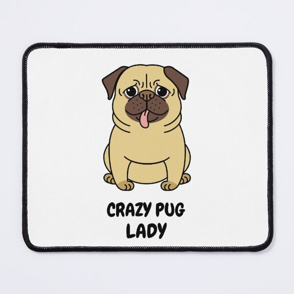 Item preview, Crazy Pug Lady. Pug dog T-shirt. Version 1. Goofy, weird and fun artwork by wonkydoodleink designed and sold by wonkydoodleink.