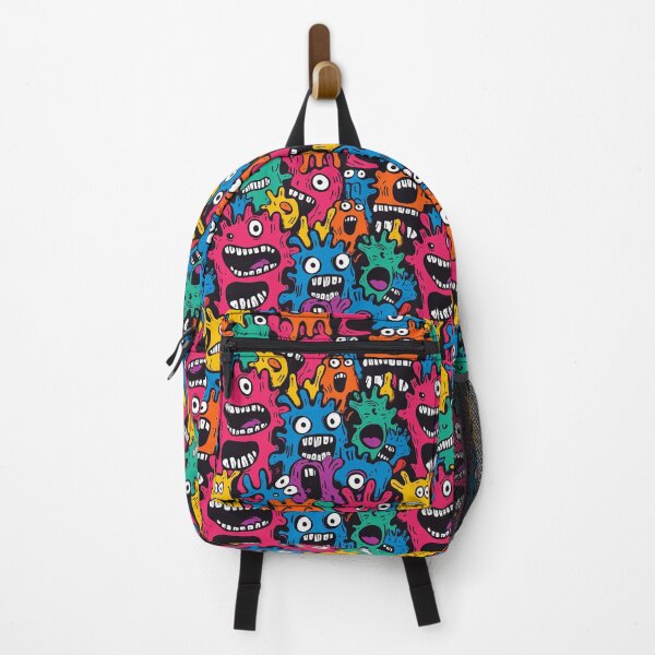 Item preview, Colourful Crazy Monsters Doodle Pattern – Fun Cartoon Character Explosion designed and sold by Art of Ngu.