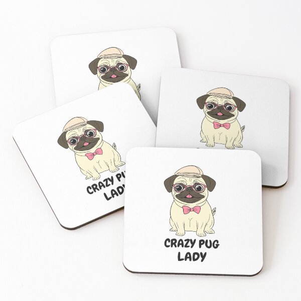Item preview, Crazy Pug Lady. Pug dog T-shirt. Version 2. Goofy, weird and fun artwork by wonkydoodleink designed and sold by wonkydoodleink.