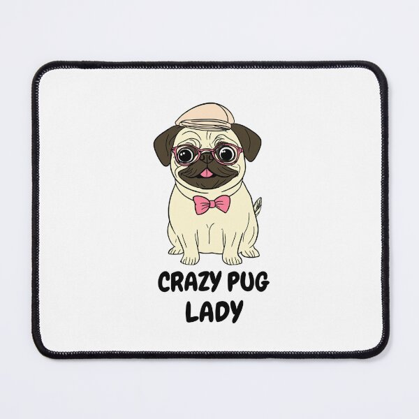 Item preview, Crazy Pug Lady. Pug dog T-shirt. Version 2. Goofy, weird and fun artwork by wonkydoodleink designed and sold by wonkydoodleink.