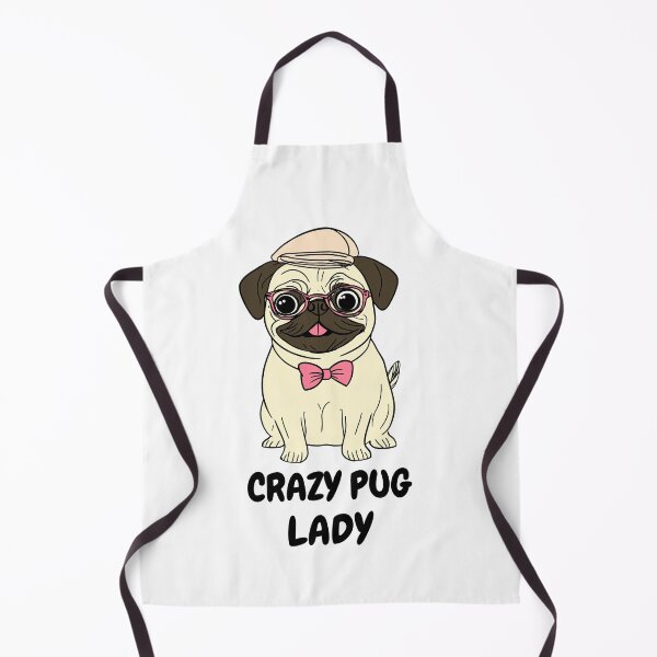Item preview, Crazy Pug Lady. Pug dog T-shirt. Version 2. Goofy, weird and fun artwork by wonkydoodleink designed and sold by wonkydoodleink.