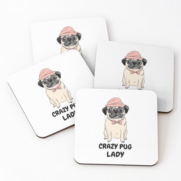 Item preview, Crazy Pug Lady. Pug dog T-shirt. Version 3. Goofy, weird and fun artwork by wonkydoodleink designed and sold by wonkydoodleink.