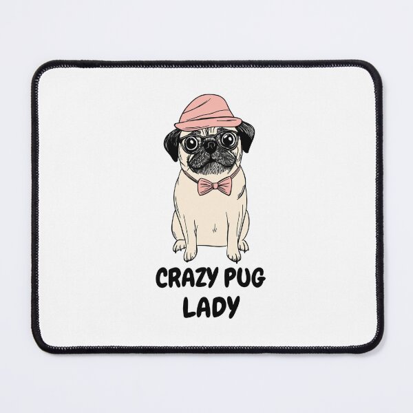Item preview, Crazy Pug Lady. Pug dog T-shirt. Version 3. Goofy, weird and fun artwork by wonkydoodleink designed and sold by wonkydoodleink.