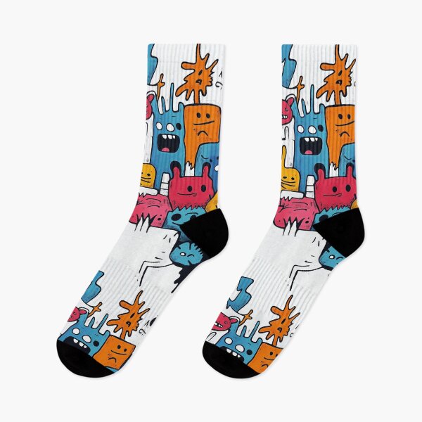 Item preview, Funky Doodle Monster Mash – Colourful Cartoon Creature Collage designed and sold by Art of Ngu.
