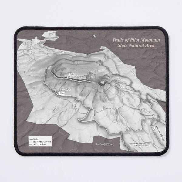 Item preview, Pilot Mountain, North Carolina Trails 3D View Shaded Relief designed and sold by gistinker.