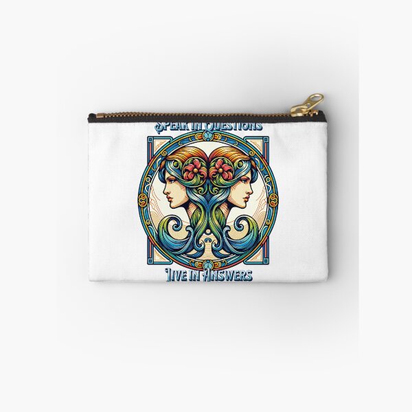 Item preview, Speak in Questions, Live in Answers – Gemini Zodiac Twins Art Nouveau Design designed and sold by NSB-Design.