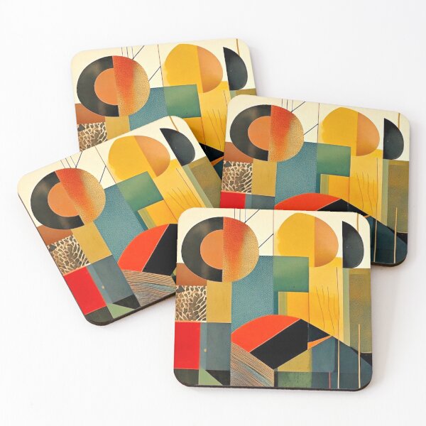 Item preview, Mid-Century Modern Painting Vintage Abstract Geometric Art, 50s Atomic Age Retro Painting designed and sold by CattlettArt.