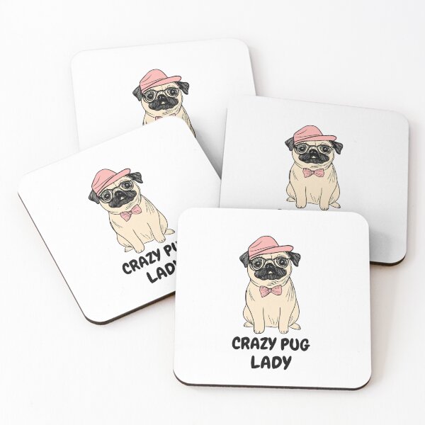 Item preview, Crazy Pug Lady. Pug dog. Version 4. Goofy, weird and fun artwork by wonkydoodleink designed and sold by wonkydoodleink.