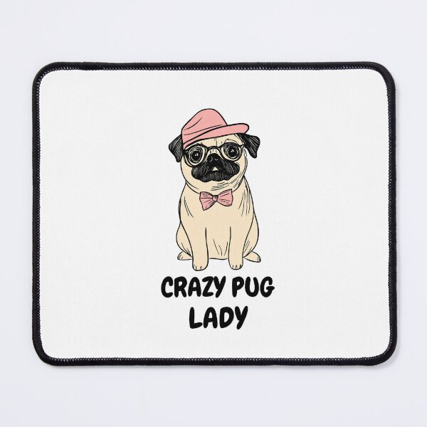 Item preview, Crazy Pug Lady. Pug dog. Version 4. Goofy, weird and fun artwork by wonkydoodleink designed and sold by wonkydoodleink.