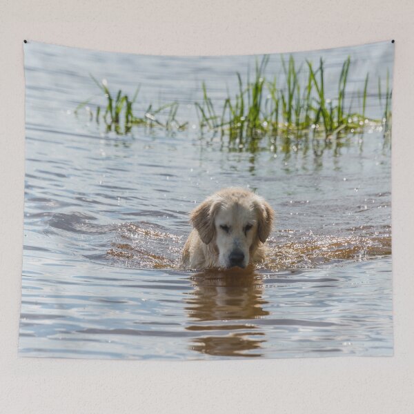 Item preview, Golden Retriever Fishing in the River designed and sold by Jon Shore.
